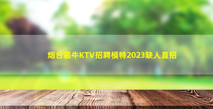 烟台蕞牛KTV招聘模特2023缺人直招